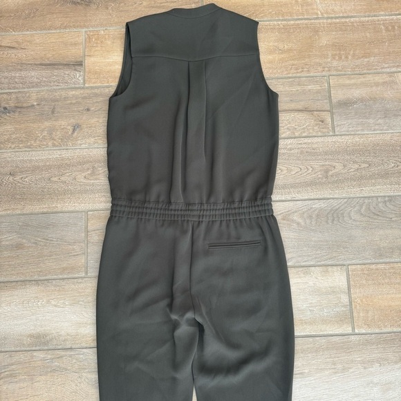 Vince Women’s Sleeveless Jumpsuit Crepe Jogger Drawstring Waist Green 0 - Picture 8 of 10